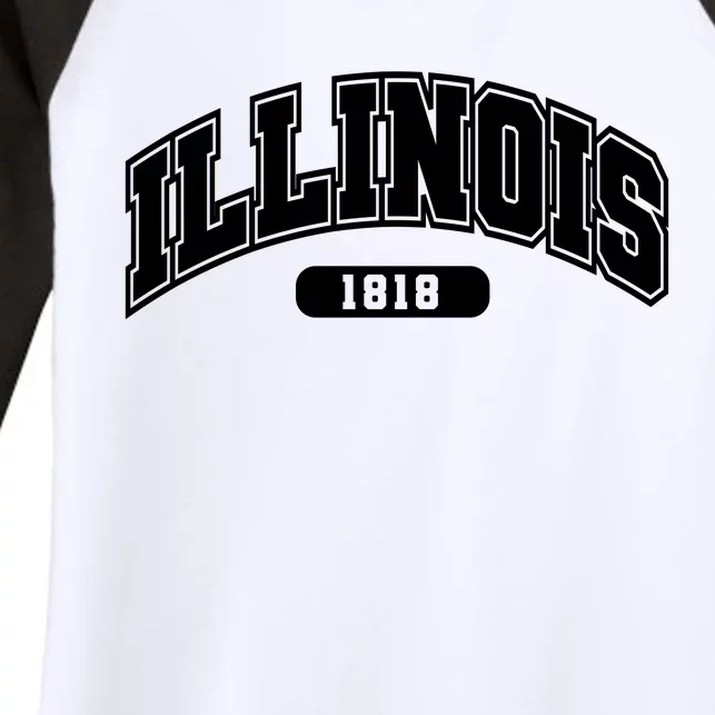 Illinois Collegiate Style 1818 Women's Tri-Blend 3/4-Sleeve Raglan Shirt