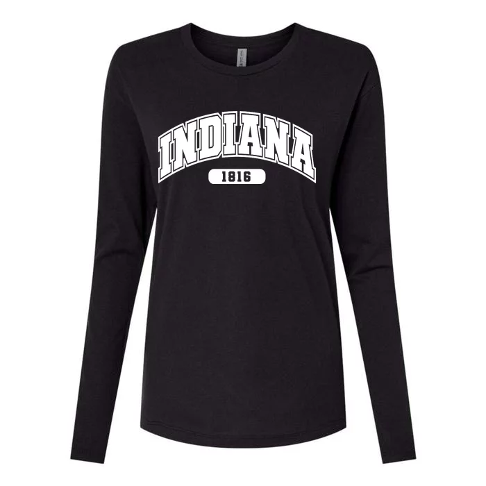 Indiana Collegiate Style 1816 Womens Cotton Relaxed Long Sleeve T-Shirt