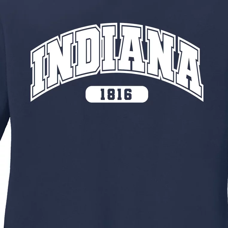 Indiana Collegiate Style 1816 Ladies Long Sleeve Shirt