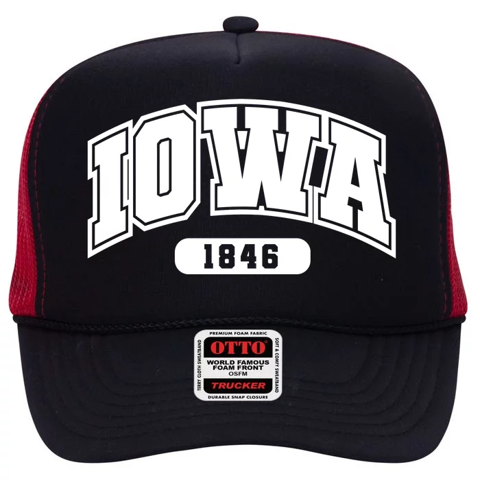 Iowa Collegiate Style 1846 High Crown Mesh Trucker Hat