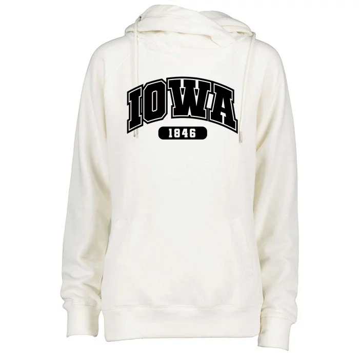 Iowa Collegiate Style 1846 Womens Funnel Neck Pullover Hood