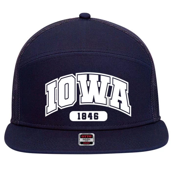 Iowa Collegiate Style 1846 7 Panel Mesh Trucker Snapback Hat