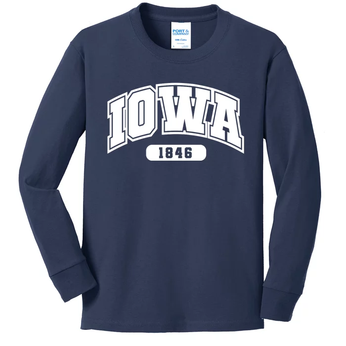 Iowa Collegiate Style 1846 Kids Long Sleeve Shirt