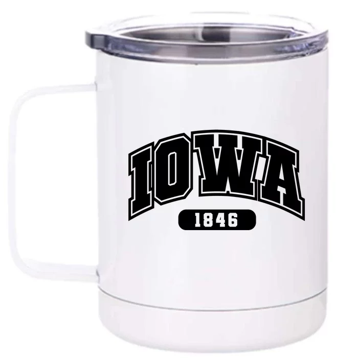 Iowa Collegiate Style 1846 Front & Back 12oz Stainless Steel Tumbler Cup