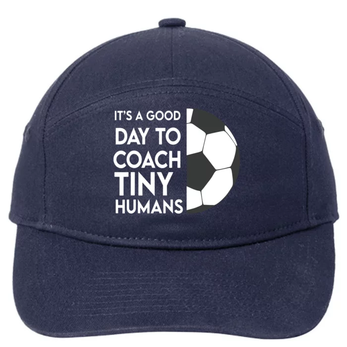 I Coach Tiny Humans Soccer Kids Trainer PE Teacher Sports 7-Panel Snapback Hat