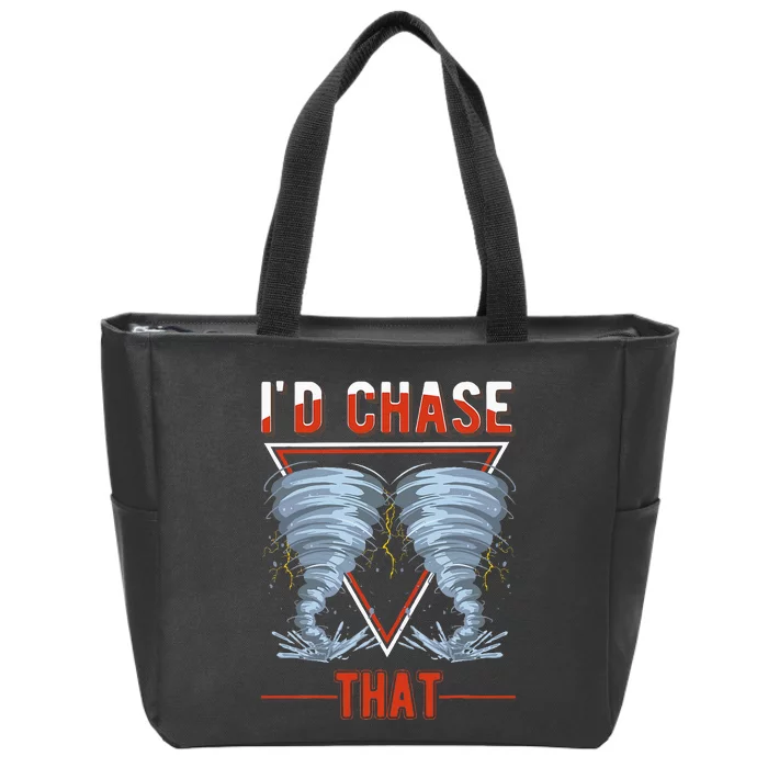 ID Chase That Tornado Storm Chaser Zip Tote Bag