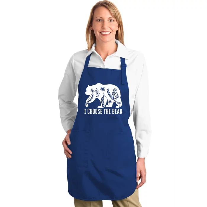 I Choose The Bear In The Woods Full-Length Apron With Pocket