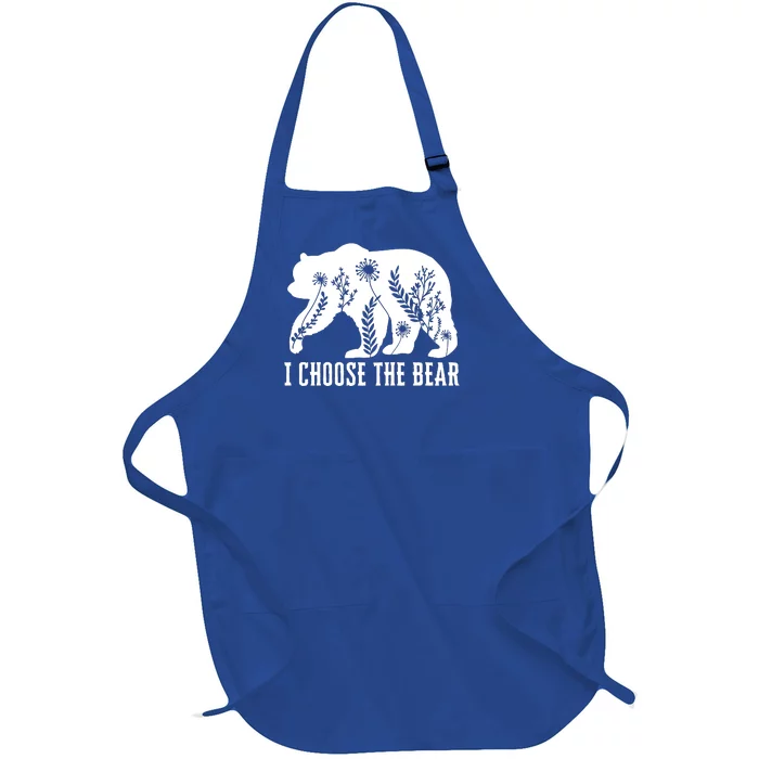 I Choose The Bear In The Woods Full-Length Apron With Pocket