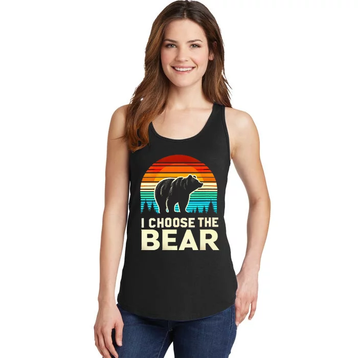 I Choose The Bear Vintage Sunset Ladies Essential Tank