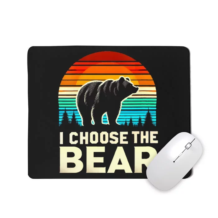 I Choose The Bear Vintage Sunset Mousepad