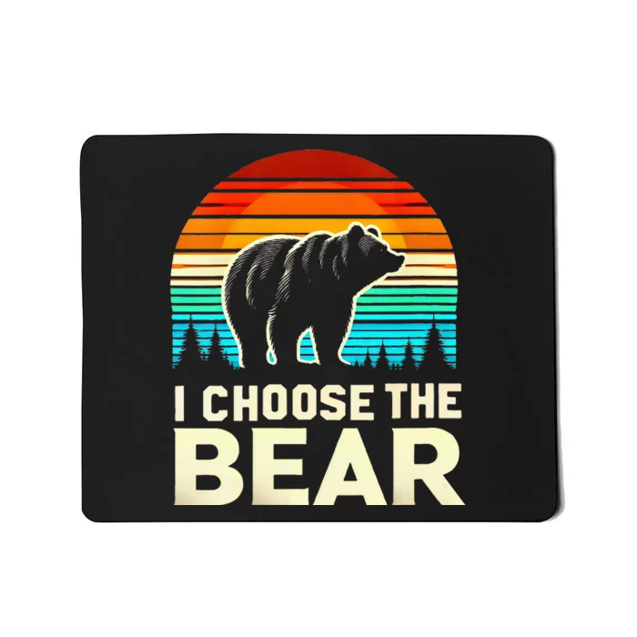 I Choose The Bear Vintage Sunset Mousepad