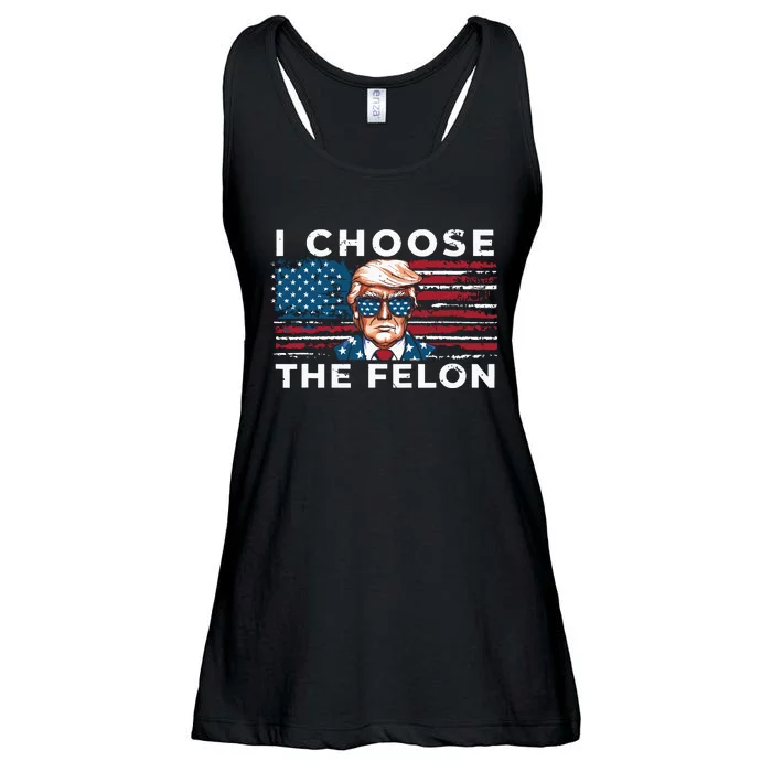 I Choose The Felon Funny Trump 2024 Republican Patriot Ladies Essential Flowy Tank