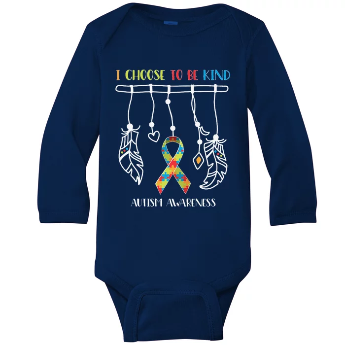 I Choose To Be Kind Autism Awareness Gift Baby Long Sleeve Bodysuit