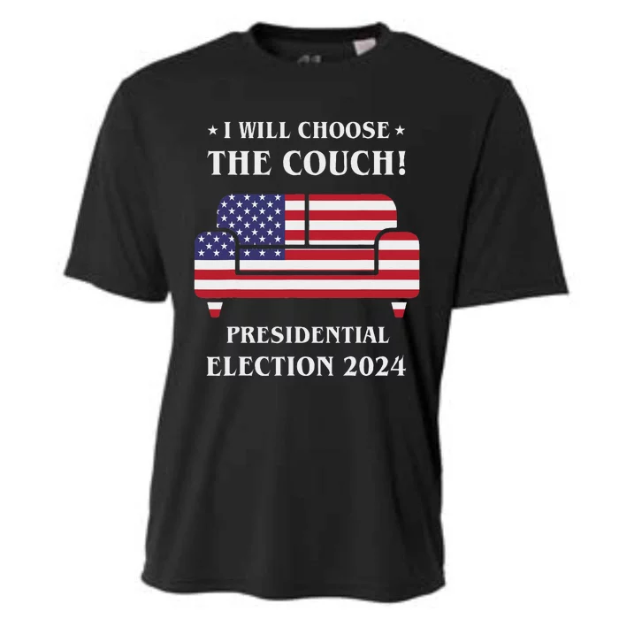 I Choose The Couch Presidential Election 2024 Funny Cooling Performance Crew T-Shirt