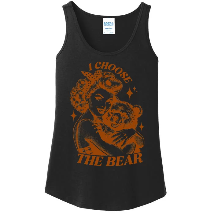 I Choose The Bear Motivational Team Bear Woods Ladies Essential Tank