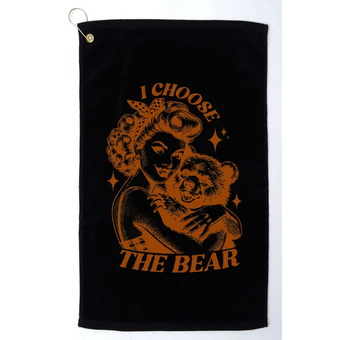 I Choose The Bear Motivational Team Bear Woods Platinum Collection Golf Towel