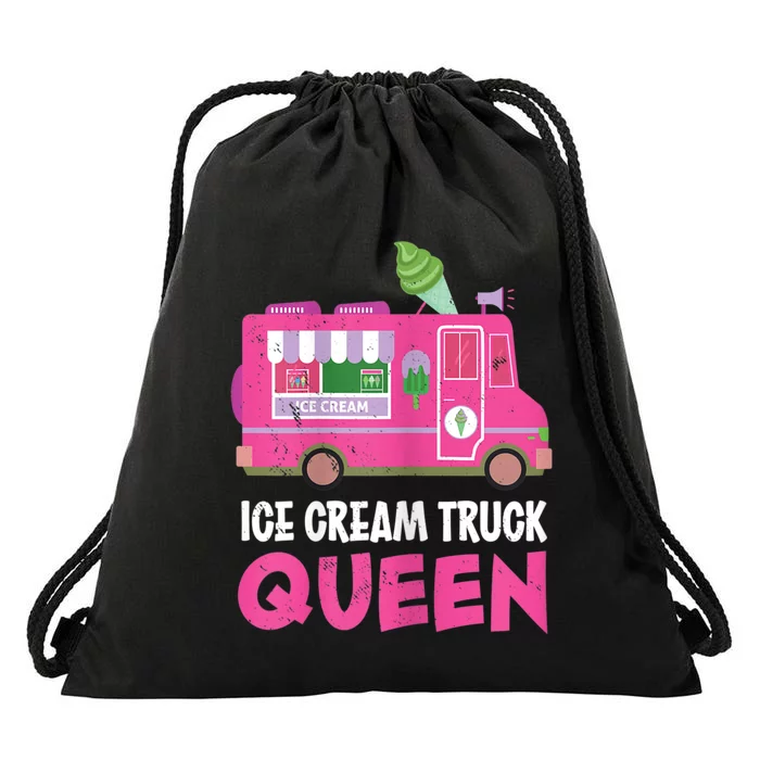 Ice Cream Truck Queen Frozen Dessert Ice Cream Truck Driver Drawstring Bag