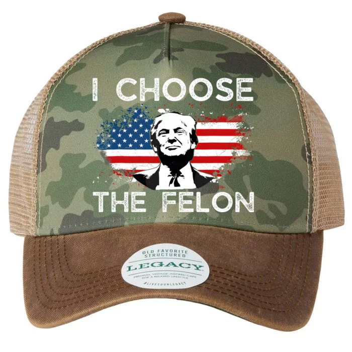 I Choose The Felon Funny Trump 2024 Republican Patriot Legacy Tie Dye Trucker Hat