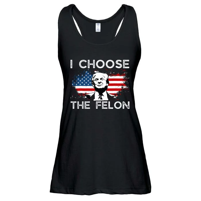 I Choose The Felon Funny Trump 2024 Republican Patriot Ladies Essential Flowy Tank