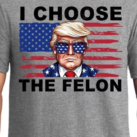 I Choose The Felon Funny Trump 2024 Republican Patriot Pajama Set