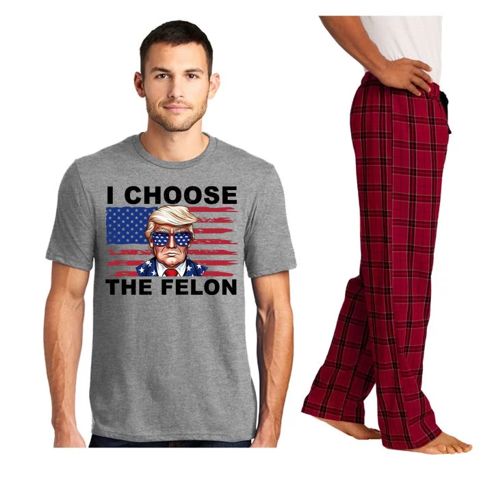 I Choose The Felon Funny Trump 2024 Republican Patriot Pajama Set