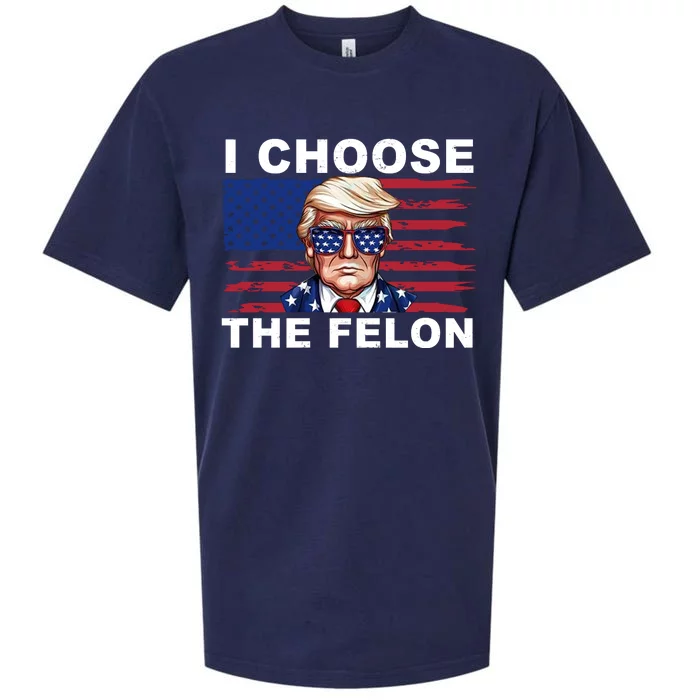 I Choose The Felon Funny Trump 2024 Republican Patriot Sueded Cloud Jersey T-Shirt