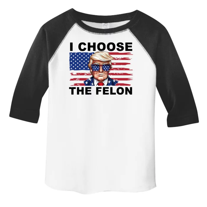 I Choose The Felon Funny Trump 2024 Republican Patriot Toddler Fine Jersey T-Shirt