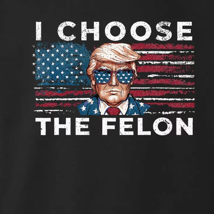 I Choose The Felon Funny Trump 2024 Republican Patriot Toddler Hoodie