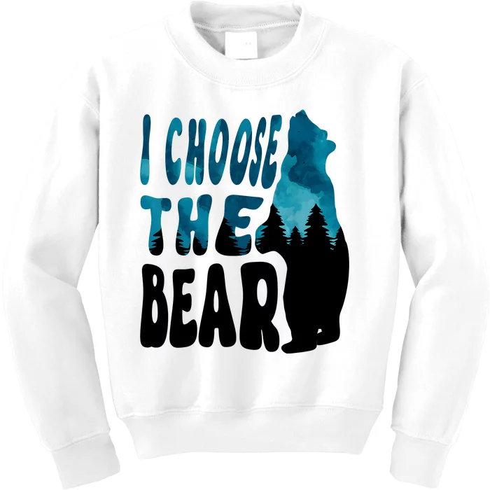 I Choose The Bear 2024 Bear In The Camp Trending Kids Sweatshirt