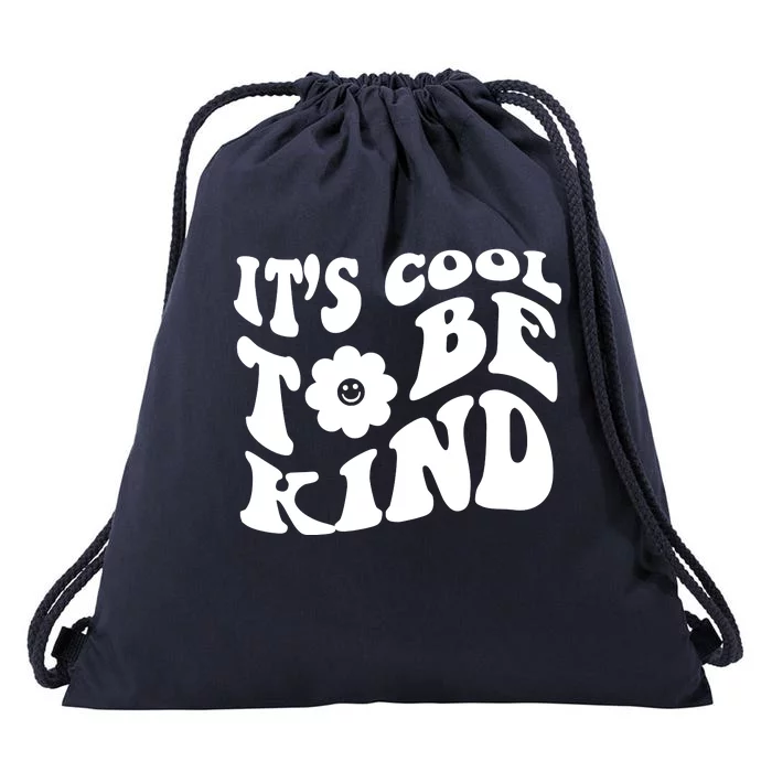 It's Cool To Be Kind Retro Quote Drawstring Bag