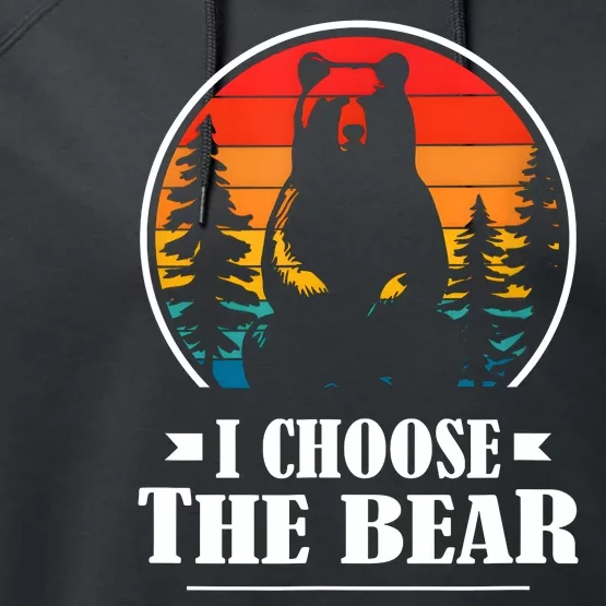 I Choose The Bear Angry Radical Feminist Gift Performance Fleece Hoodie