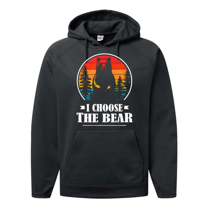 I Choose The Bear Angry Radical Feminist Gift Performance Fleece Hoodie