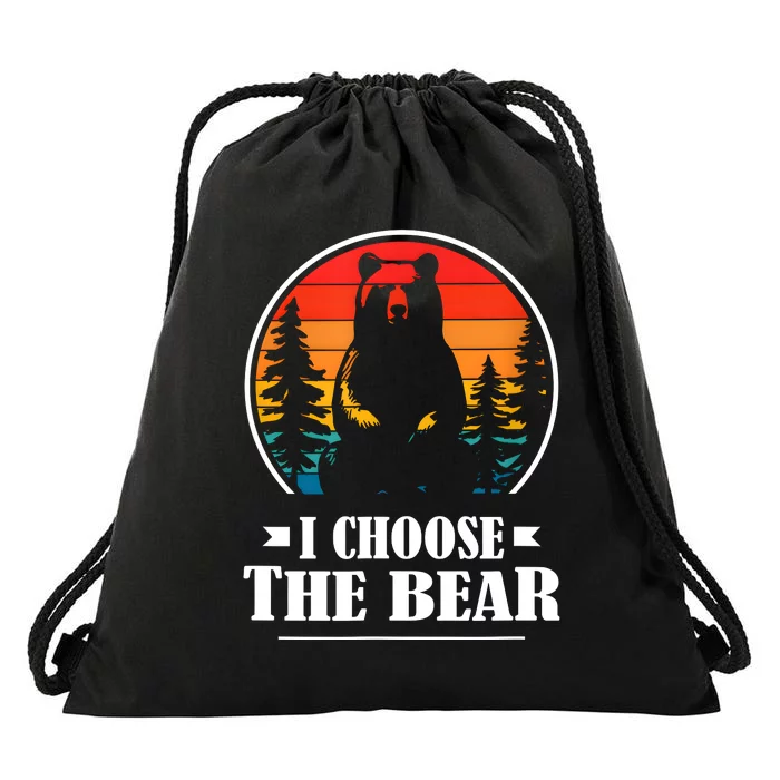 I Choose The Bear Angry Radical Feminist Gift Drawstring Bag