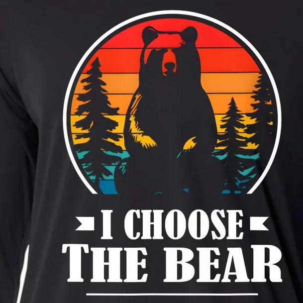 I Choose The Bear Angry Radical Feminist Gift Cooling Performance Long Sleeve Crew