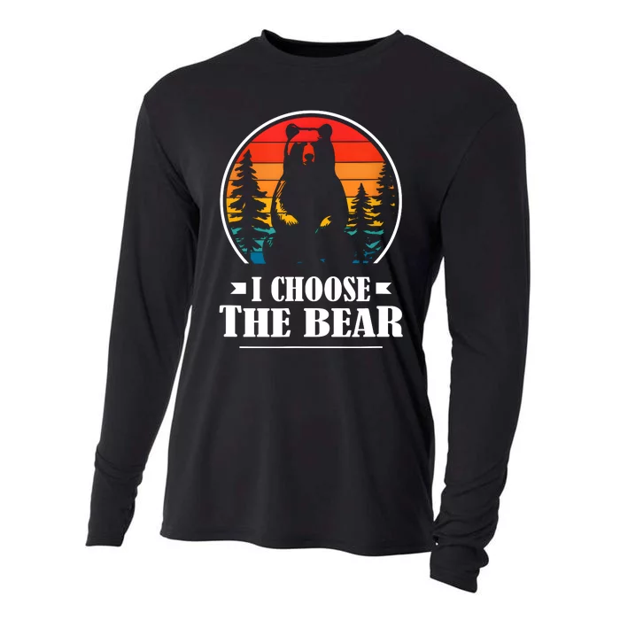 I Choose The Bear Angry Radical Feminist Gift Cooling Performance Long Sleeve Crew