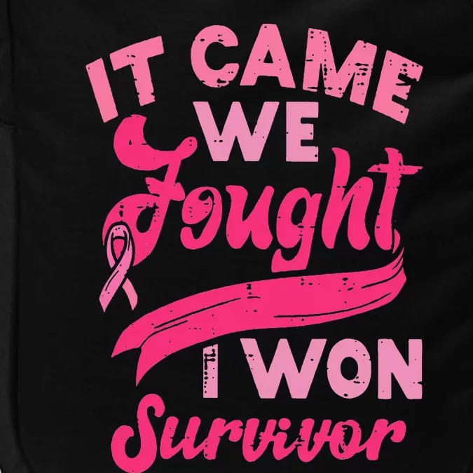 It came together we fought I won breast cancer awareness Impact Tech Backpack