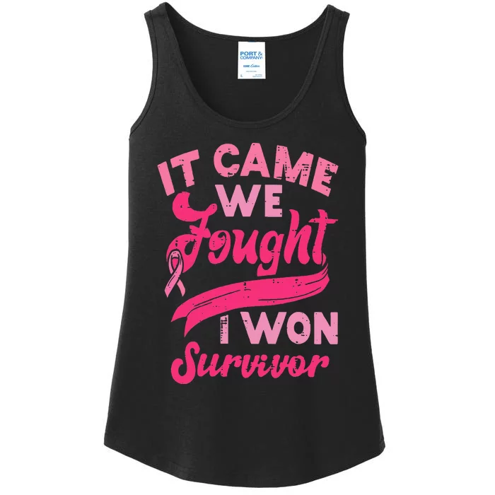 It came together we fought I won breast cancer awareness Ladies Essential Tank