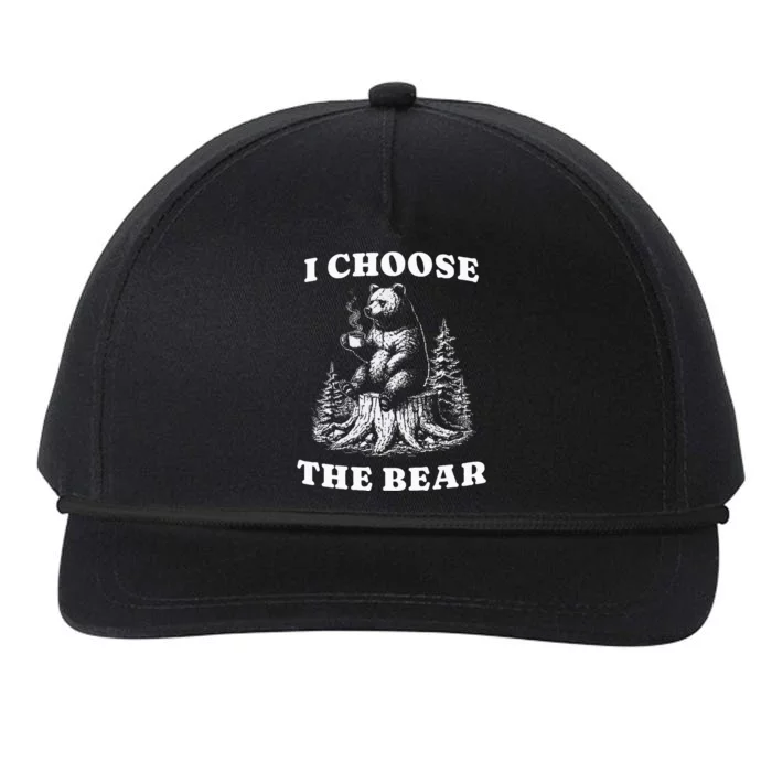 I Choose The Bear Safer In The Woods With A Bear Than A Man Snapback Five-Panel Rope Hat