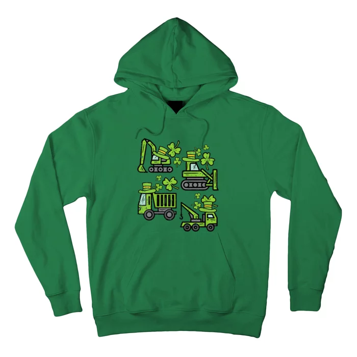 Irish Construction Truck Crane St Patricks Day Hoodie