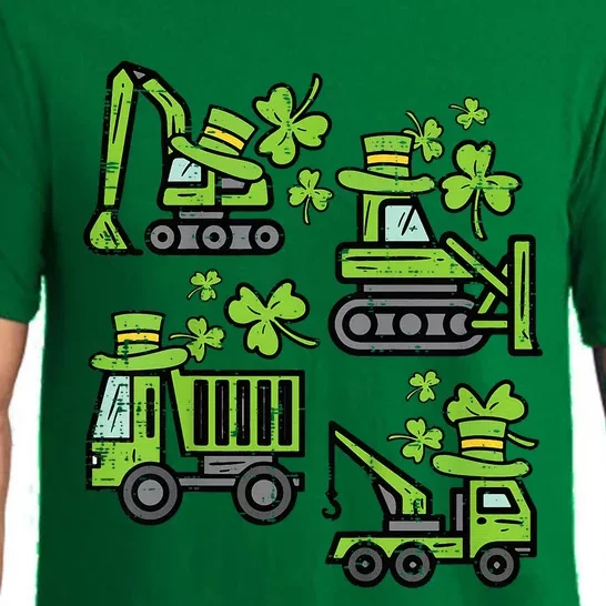 Irish Construction Truck Crane St Patricks Day Pajama Set