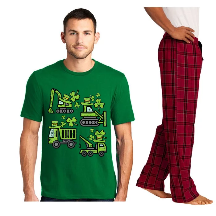 Irish Construction Truck Crane St Patricks Day Pajama Set