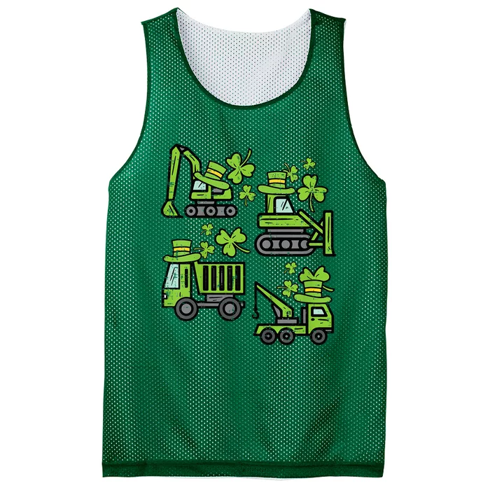 Irish Construction Truck Crane St Patricks Day Mesh Reversible Basketball Jersey Tank