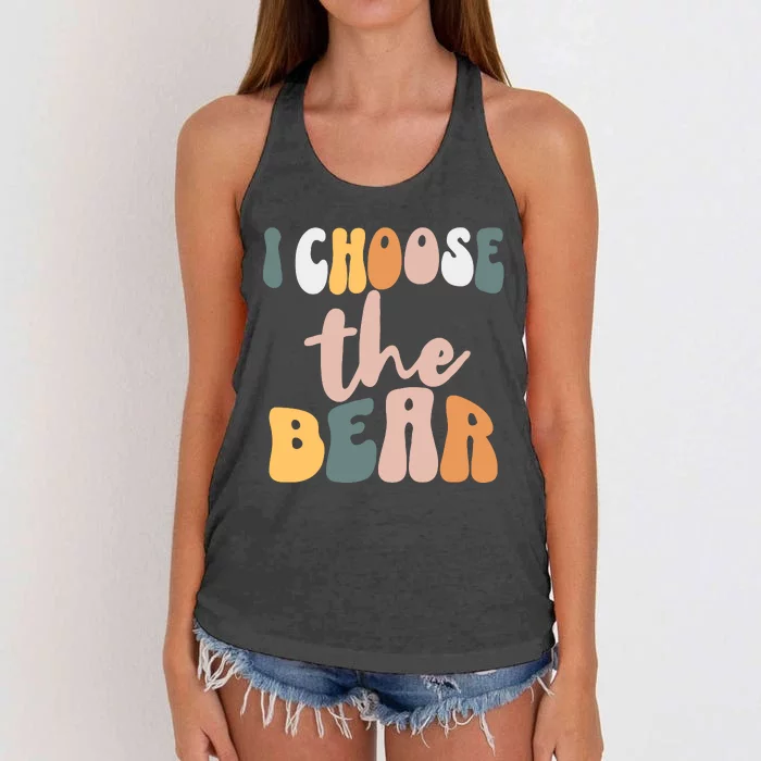 I Choose The Bear Women's Knotted Racerback Tank