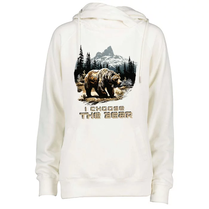 I Choose The Bear Womens Funnel Neck Pullover Hood