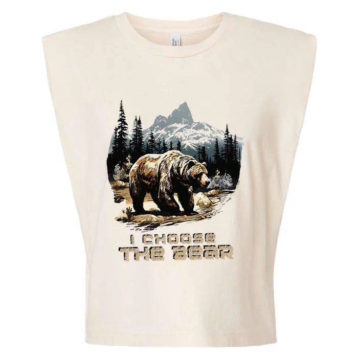 I Choose The Bear Garment-Dyed Women's Muscle Tee