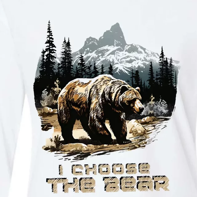 I Choose The Bear Womens Cotton Relaxed Long Sleeve T-Shirt