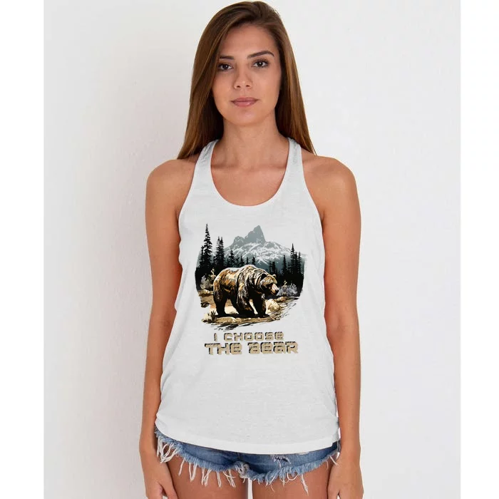 I Choose The Bear Women's Knotted Racerback Tank