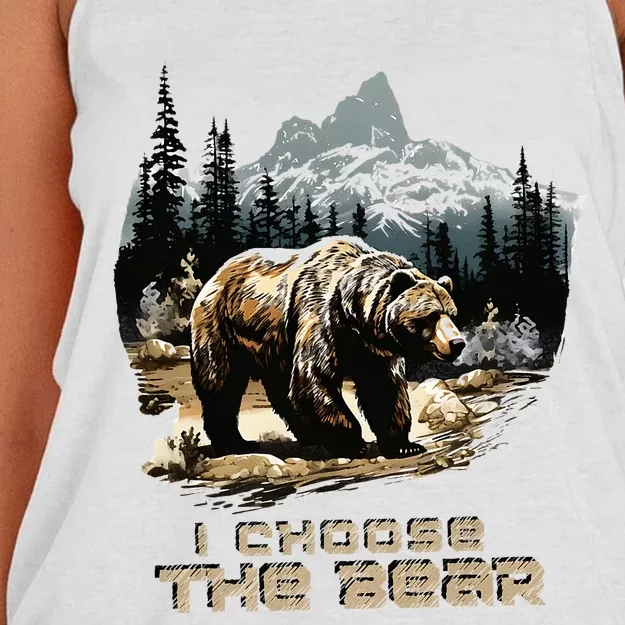 I Choose The Bear Women's Knotted Racerback Tank