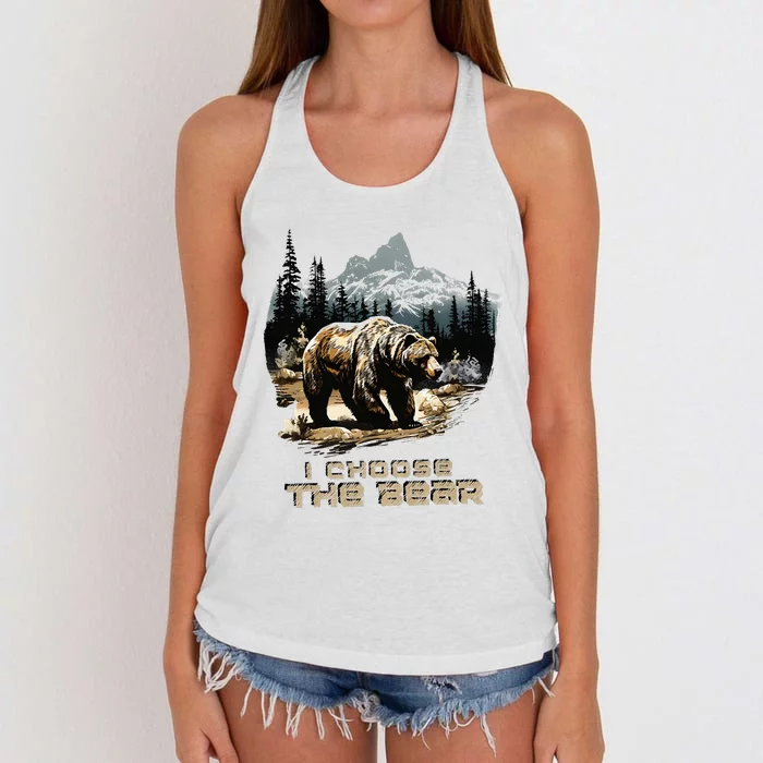 I Choose The Bear Women's Knotted Racerback Tank