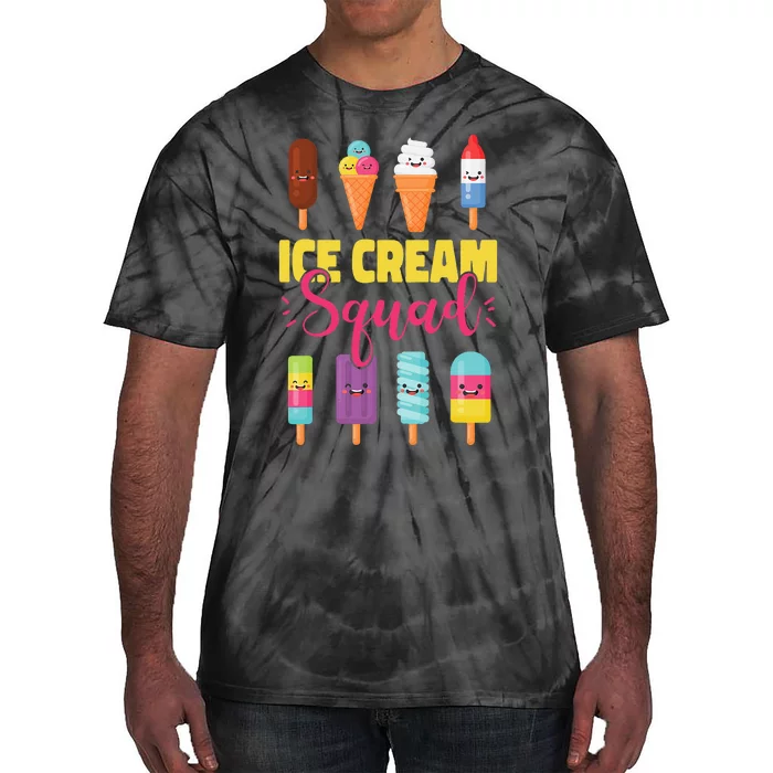 Ice Cream Team Cone Popsicle Ice Cream Squad Tie-Dye T-Shirt